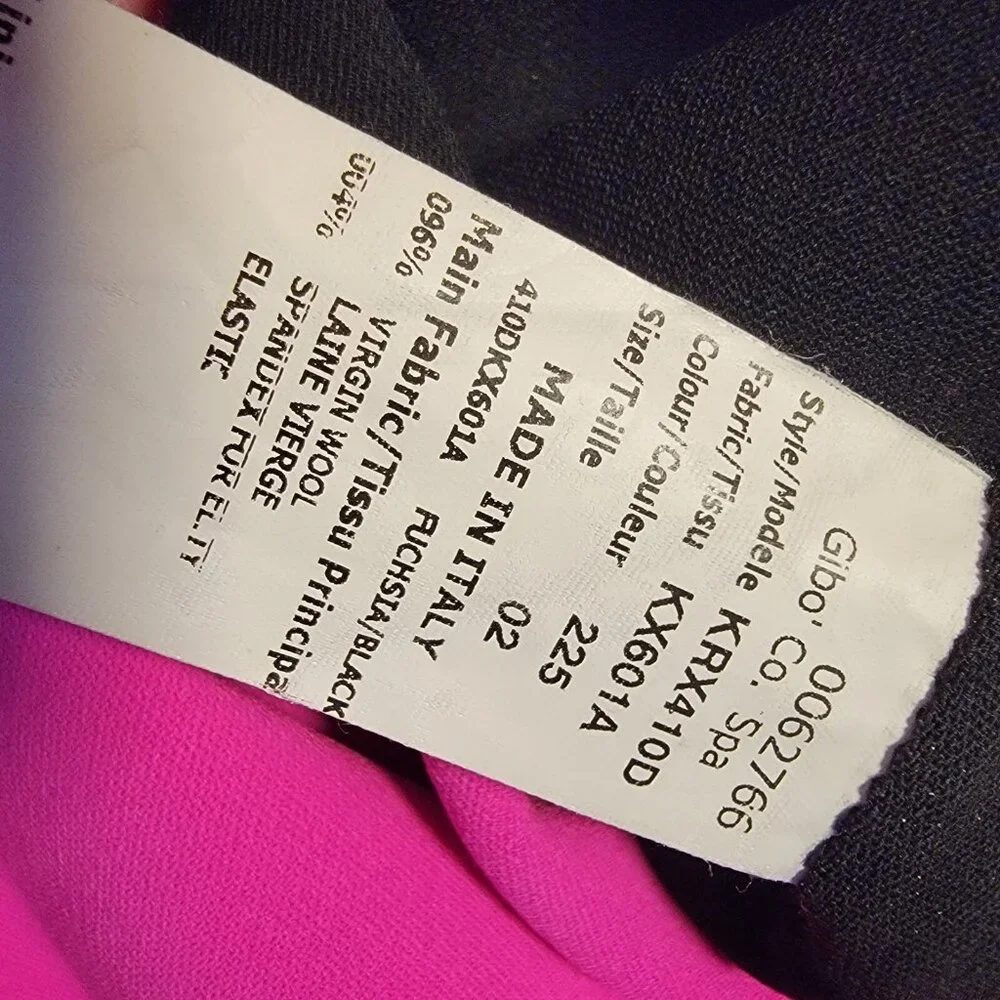 Michael Kors Dress Hot Pink Black Colorblock Virgin Wool Long Sleeve Sz‎ 2 NWOT